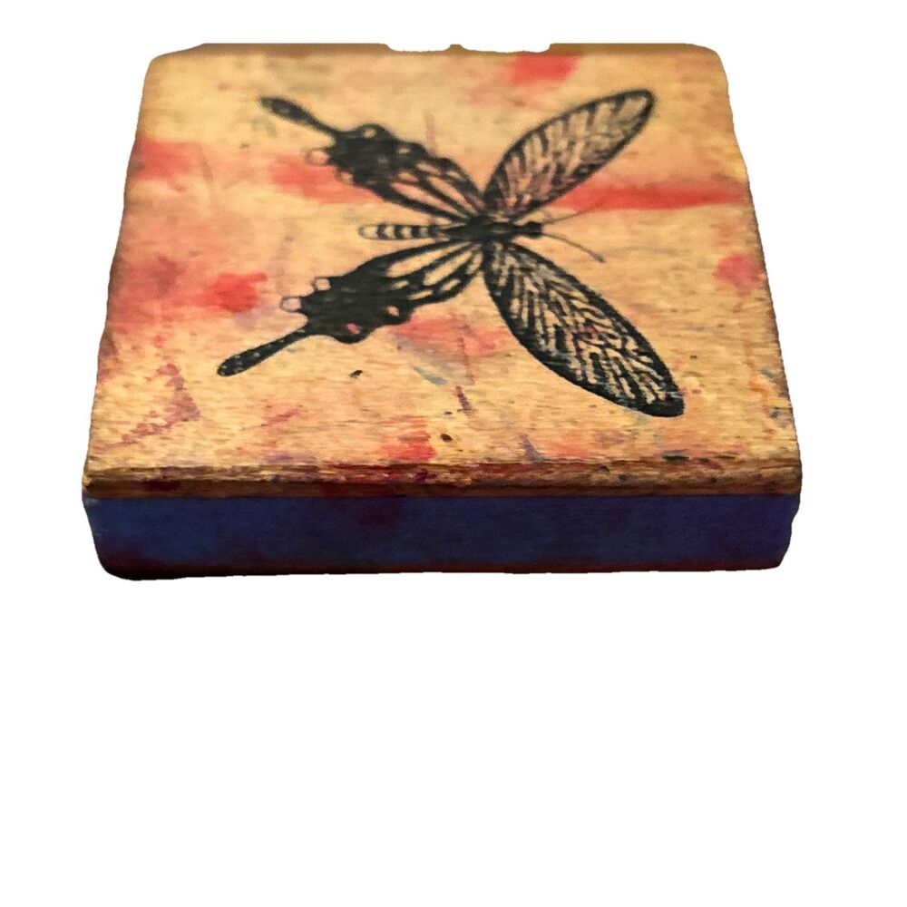 Unbranded Rubber Stamp Butterfly 2 Inches Square Scrapbooking Paper Arts Crafts - Picture 3 of 8